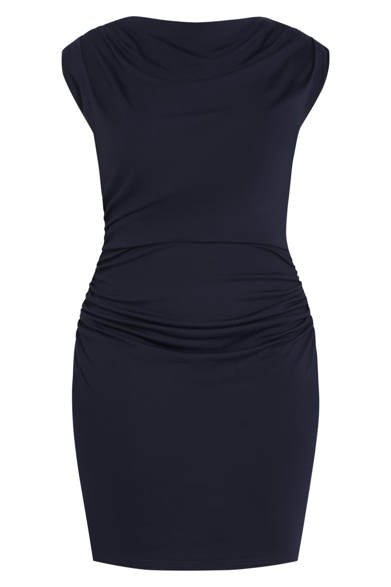 Kellie Cap Sleeve Ruched Sheath Dress, Alternate, color, NAVY
