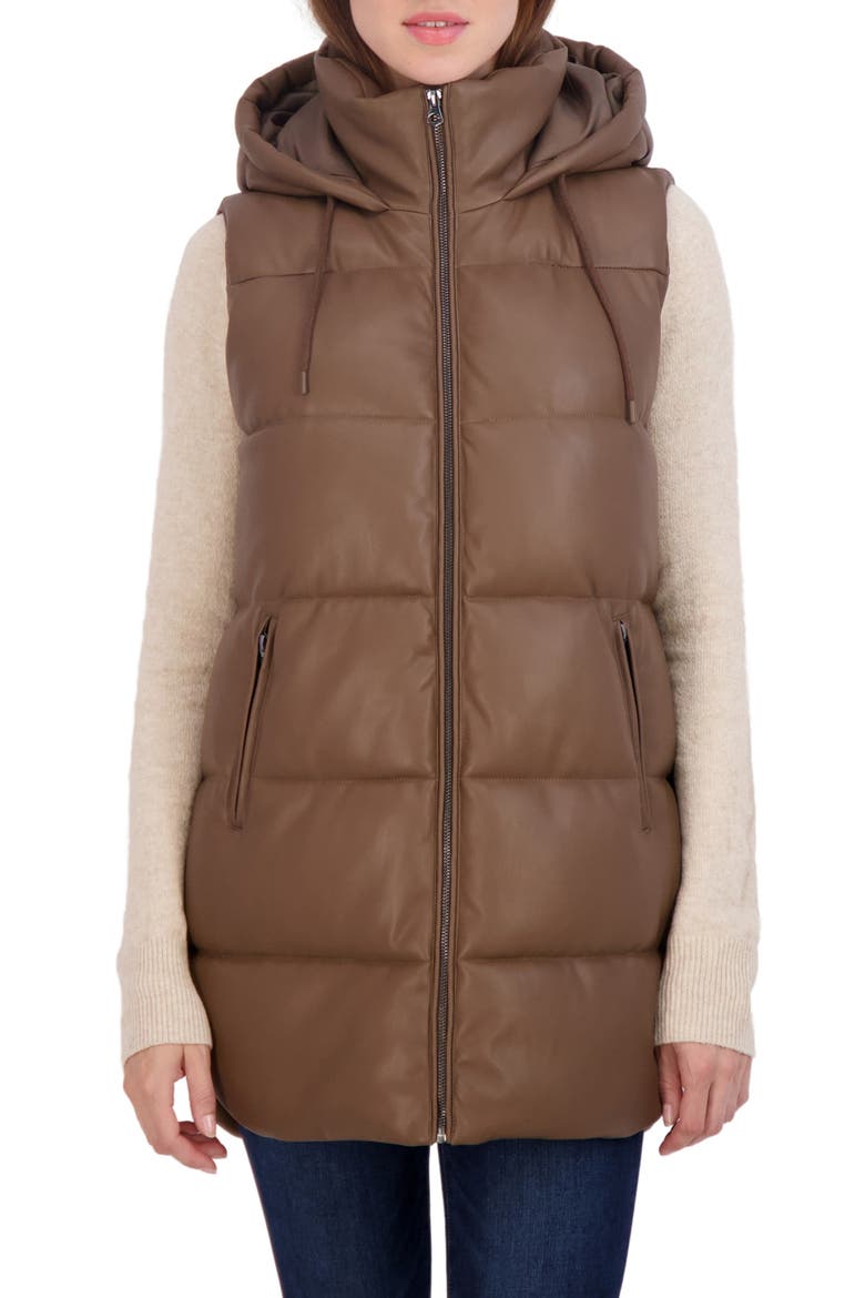 Quilted Puffer Vest, Alternate, color, MEDIUM BROWN