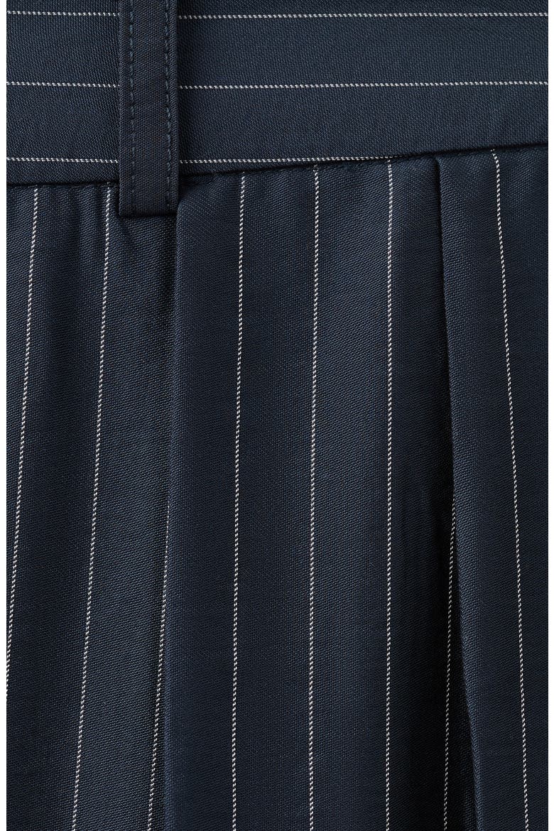 Pinstripe Wide Leg Pants, Alternate, color, NAVY