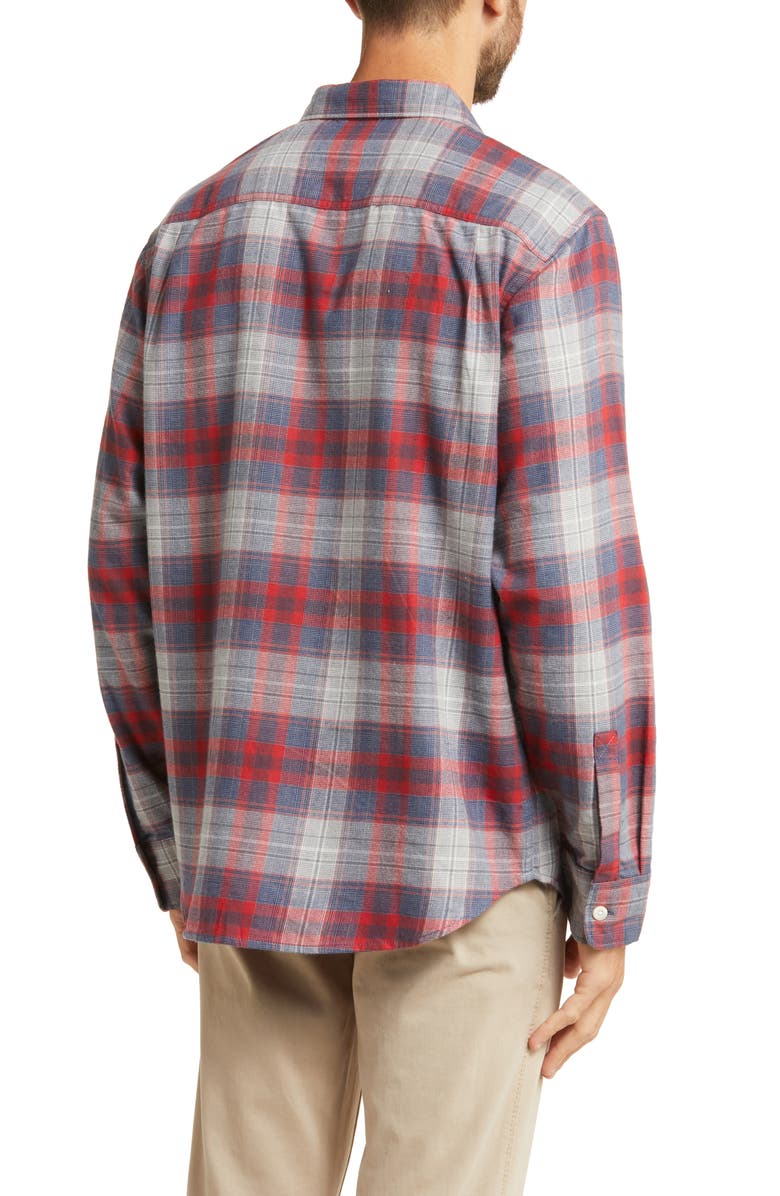 Tommy Bahama Lakeside Plaid Flannel Button-Up Shirt, Alternate, color, Rum Berry