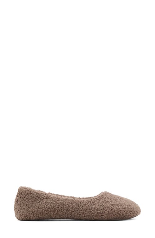 Mango Faux Shearling Ballet Flat In Brown