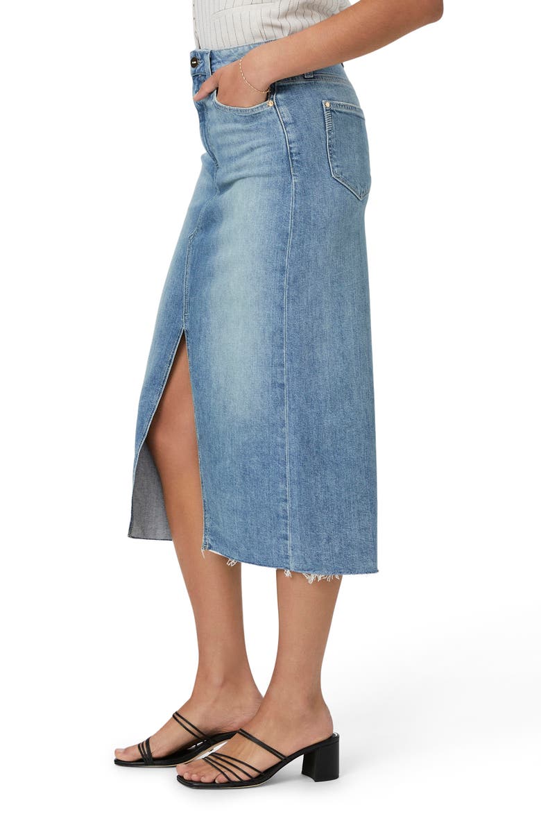 PAIGE Meadow Denim Midi Skirt, Alternate, color,