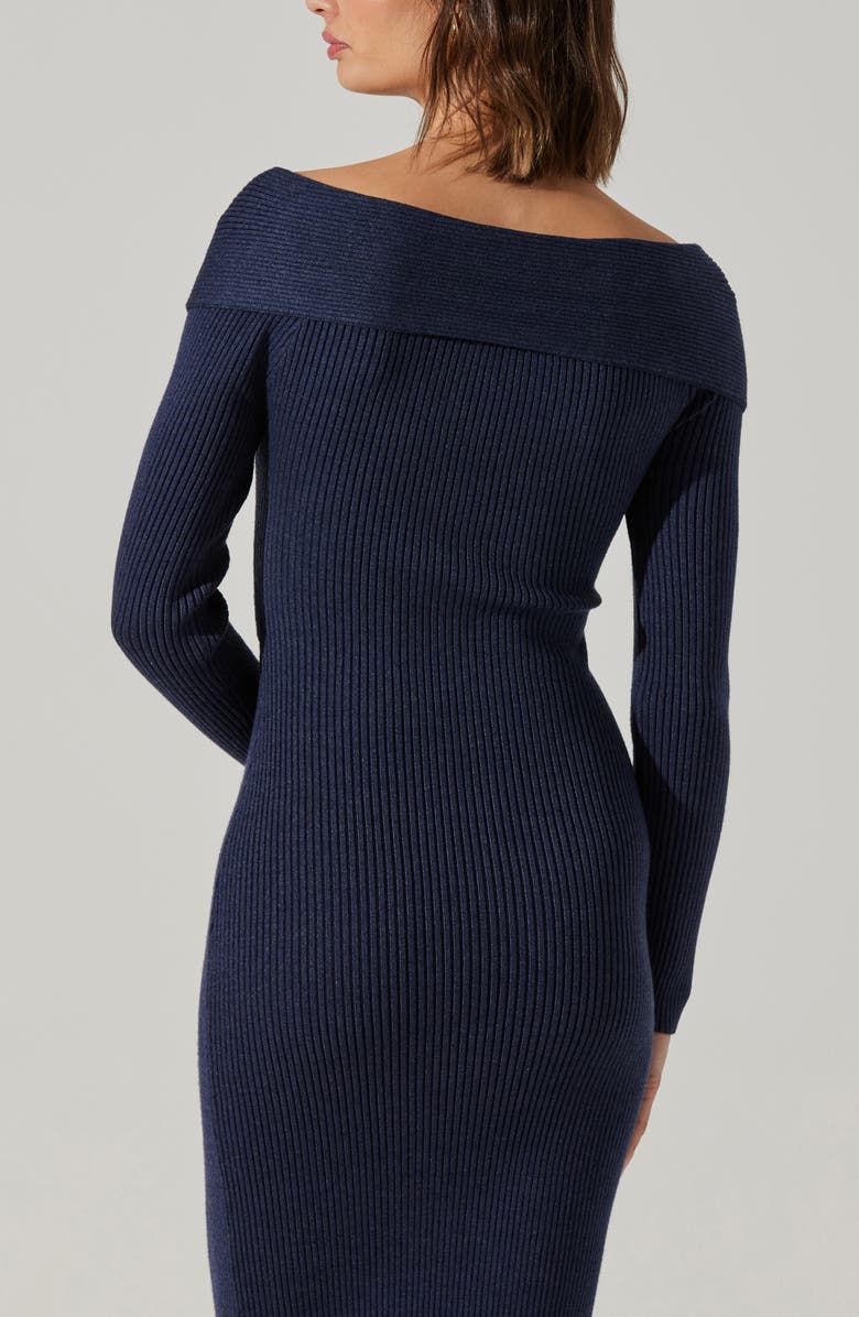 ASTR the Label Annona Long Sleeve Sweater Dress, Alternate, color, Navy