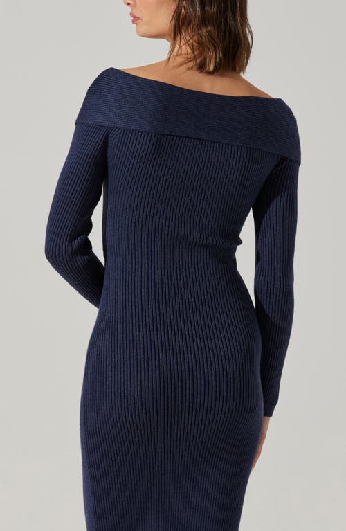 Astr The Label Annona Long Sleeve Sweater Dress In Blue