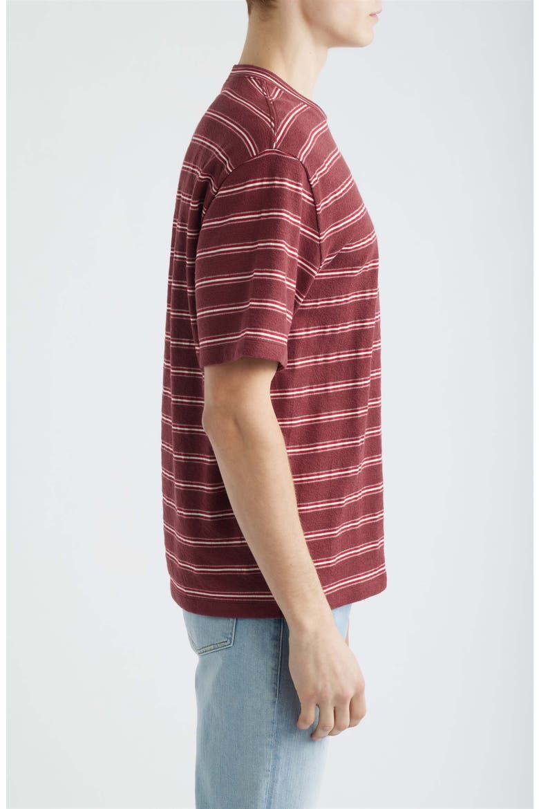 Boxy Jacquard Stripe T-Shirt, Alternate, color, STRIPE DUSTY MERLOT