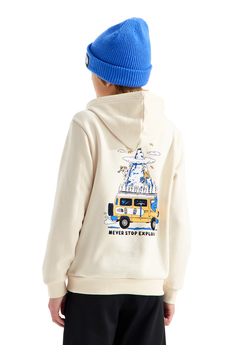 Kids' Outdoor Graphic Hoodie, Alternate, color, WHITE DUNE
