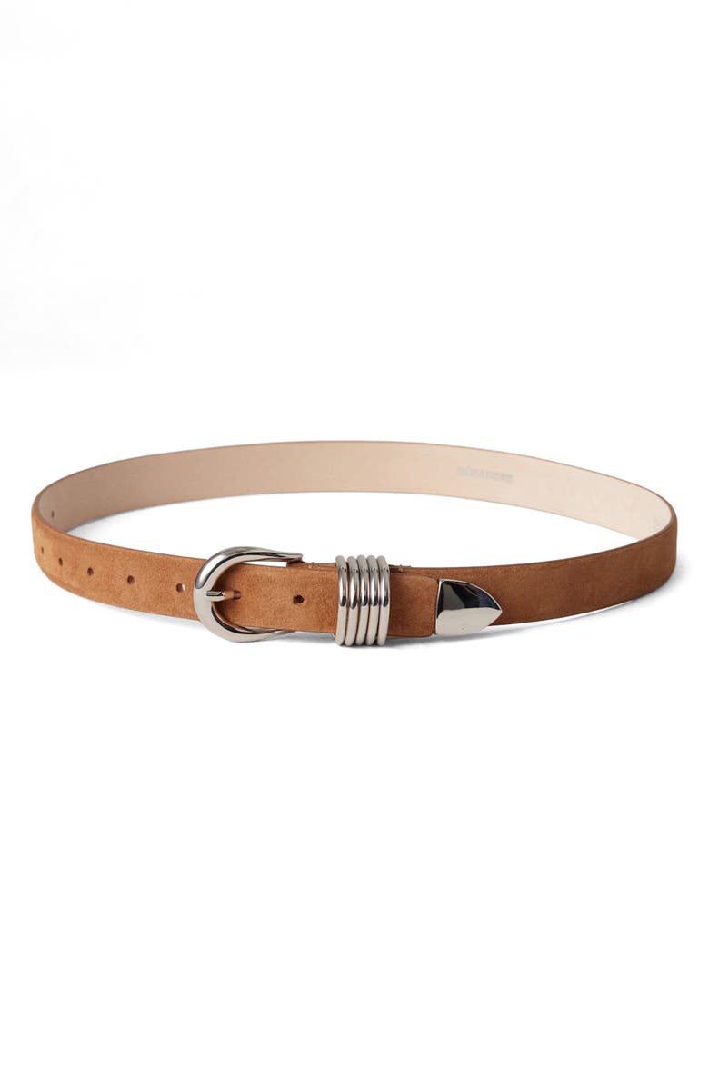 Déhanche Hollyhock Suede Belt, Alternate, color, Caramel Suede/Silver