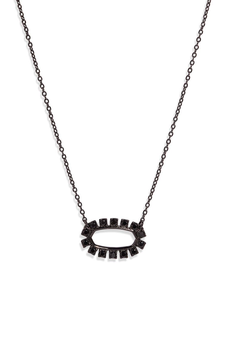 Kendra Scott Elisa Open Oval Cubic Zirconia Necklace, Main, color, 