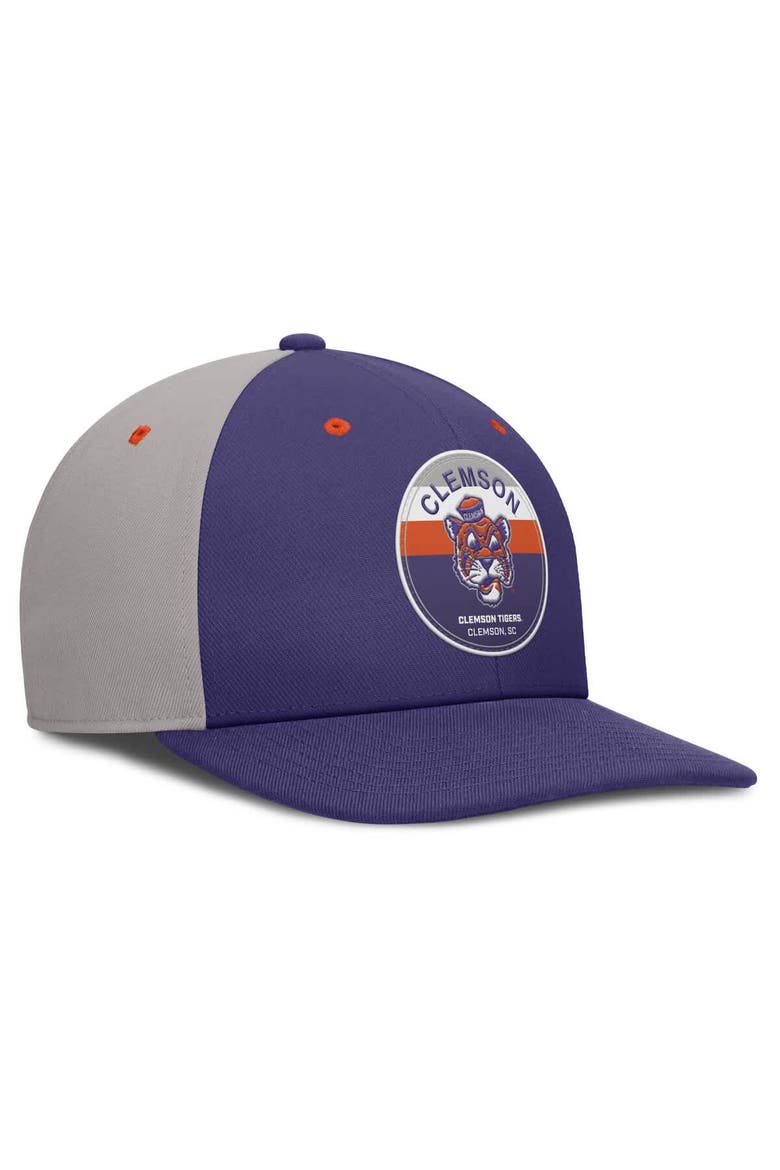 Men's Nike Purple/Gray Clemson Tigers Prep Pro Performance Snapback Hat, Alternate, color, Purple