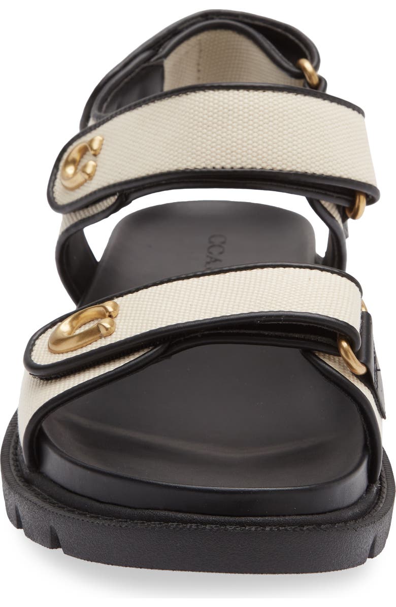 COACH Brynn Sandal, Alternate, color, Chalk/ Black