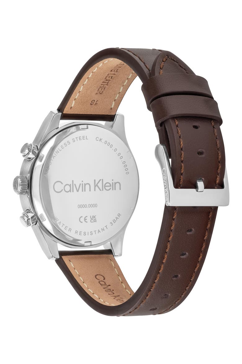 Modern Vintage Leather Strap Watch, 38mm, Alternate, color, BLUE