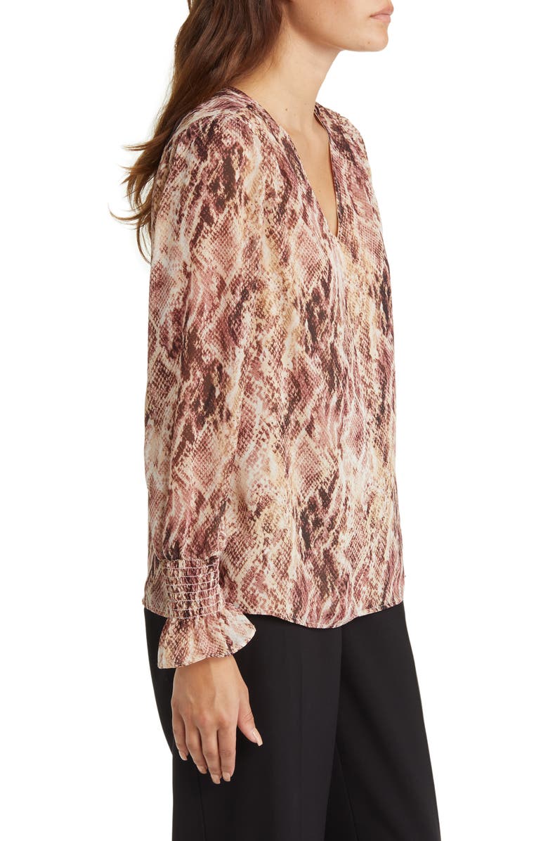 Anne Klein Smocked Cuff Blouse, Alternate, color, 