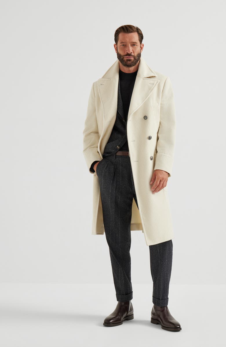 Brunello Cucinelli Leisure fit trousers with double pleats, Alternate, color, Anthracite