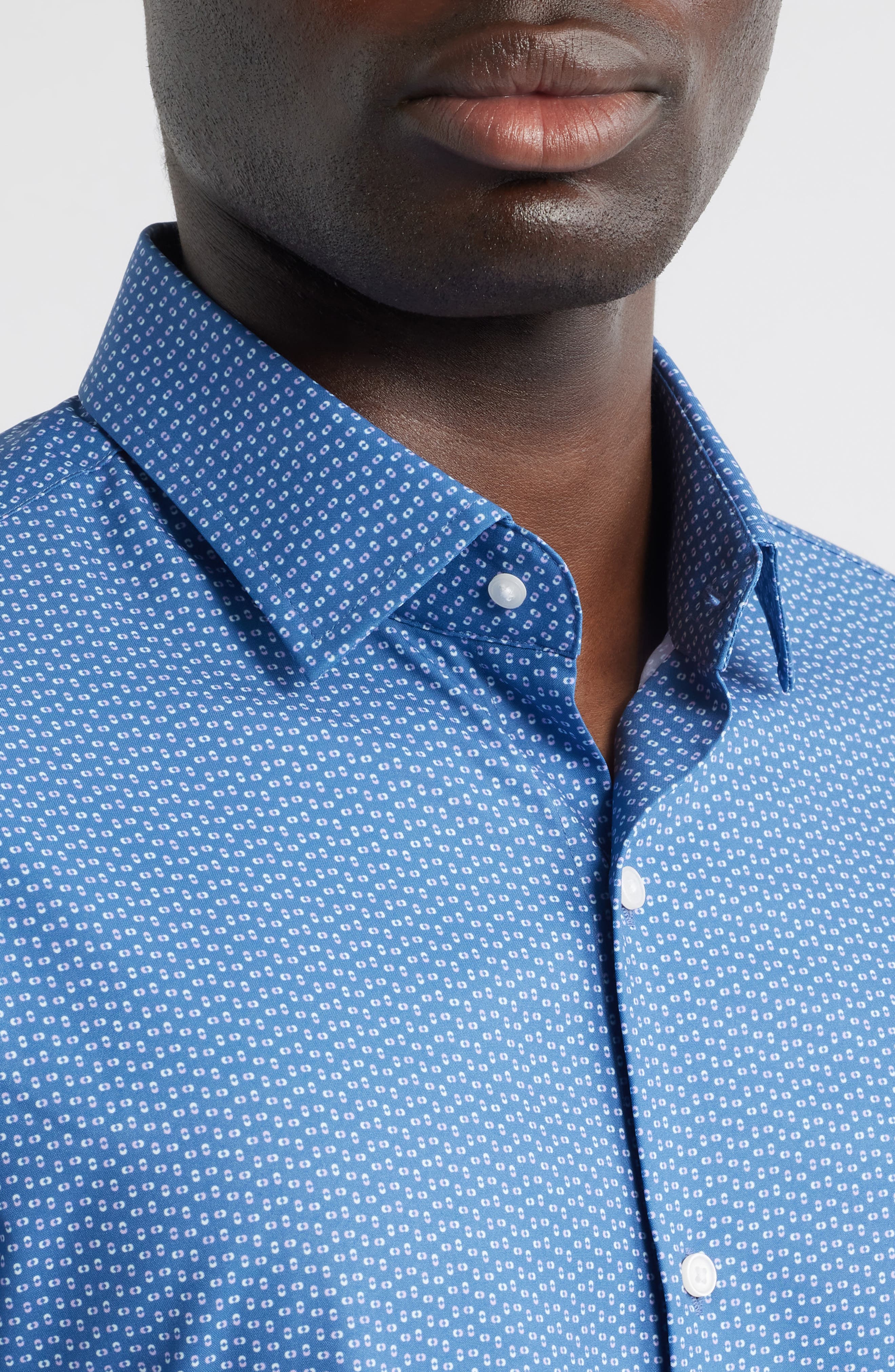 Jackson Microprint Short Sleeve Performance Poplin Button-Up Shirt - image 2