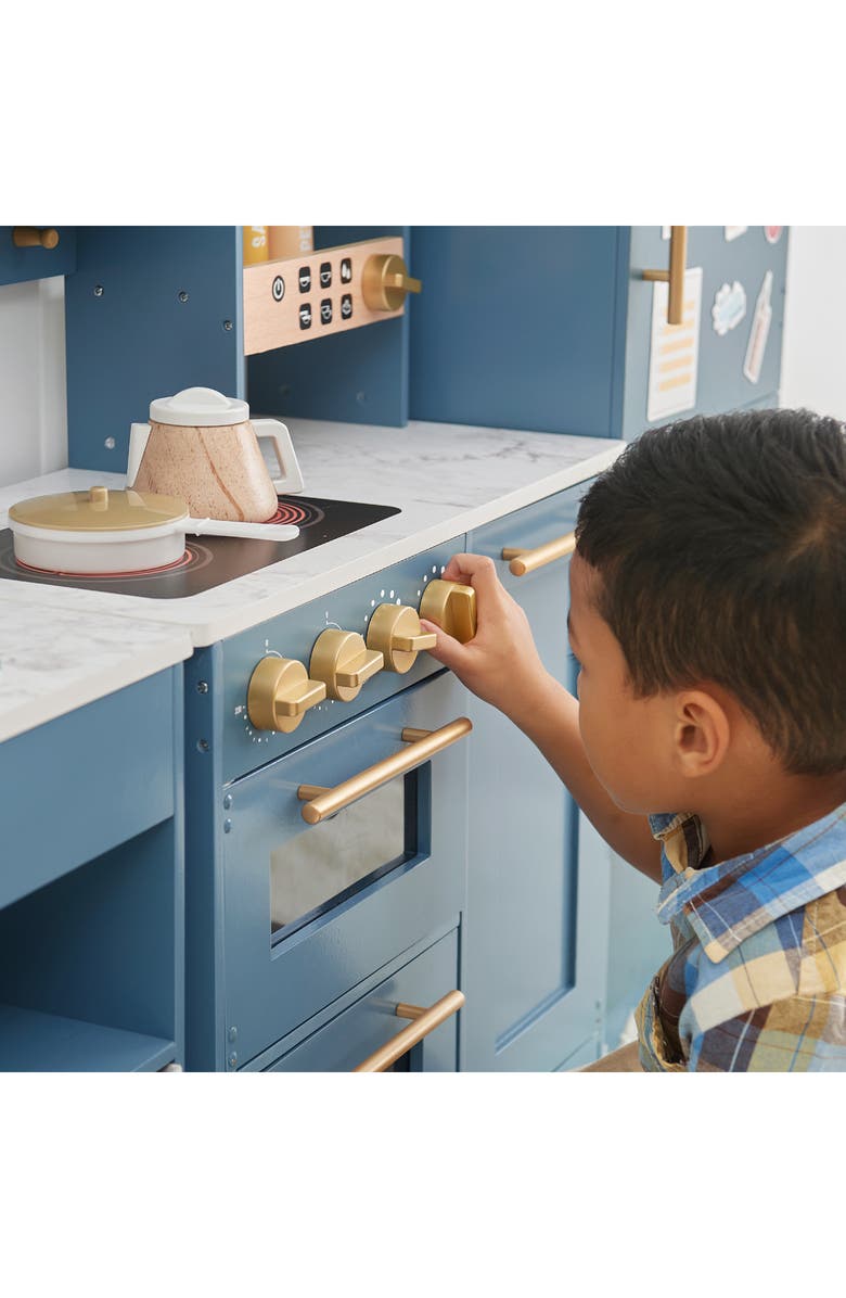 Teamson Kids Chef Atlanta Kitchen Playset, Alternate, color, Stone Blue/ White