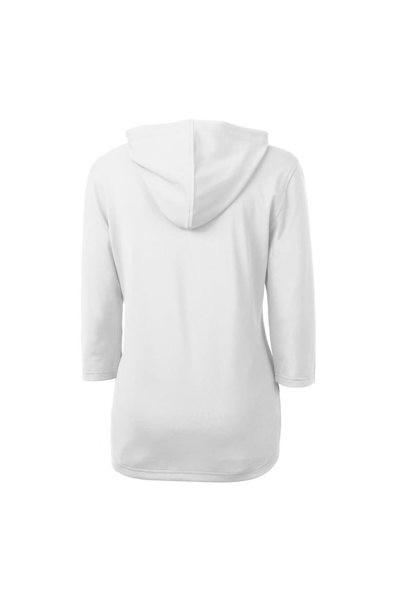 Women's Cutter & Buck White Marshall Thundering Herd Vault Virtue Eco Pique Recycled Half-Zip Pullover Hoodie, Alternate, color, White