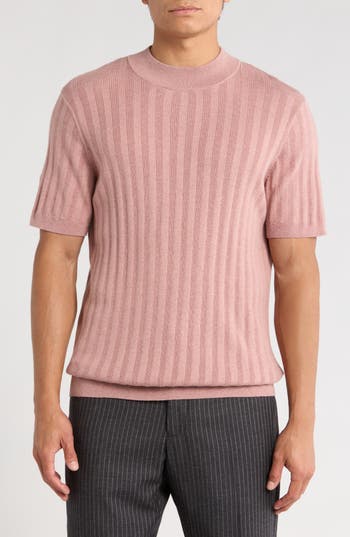 Abound Mock Neck Rib Sweater In Pink