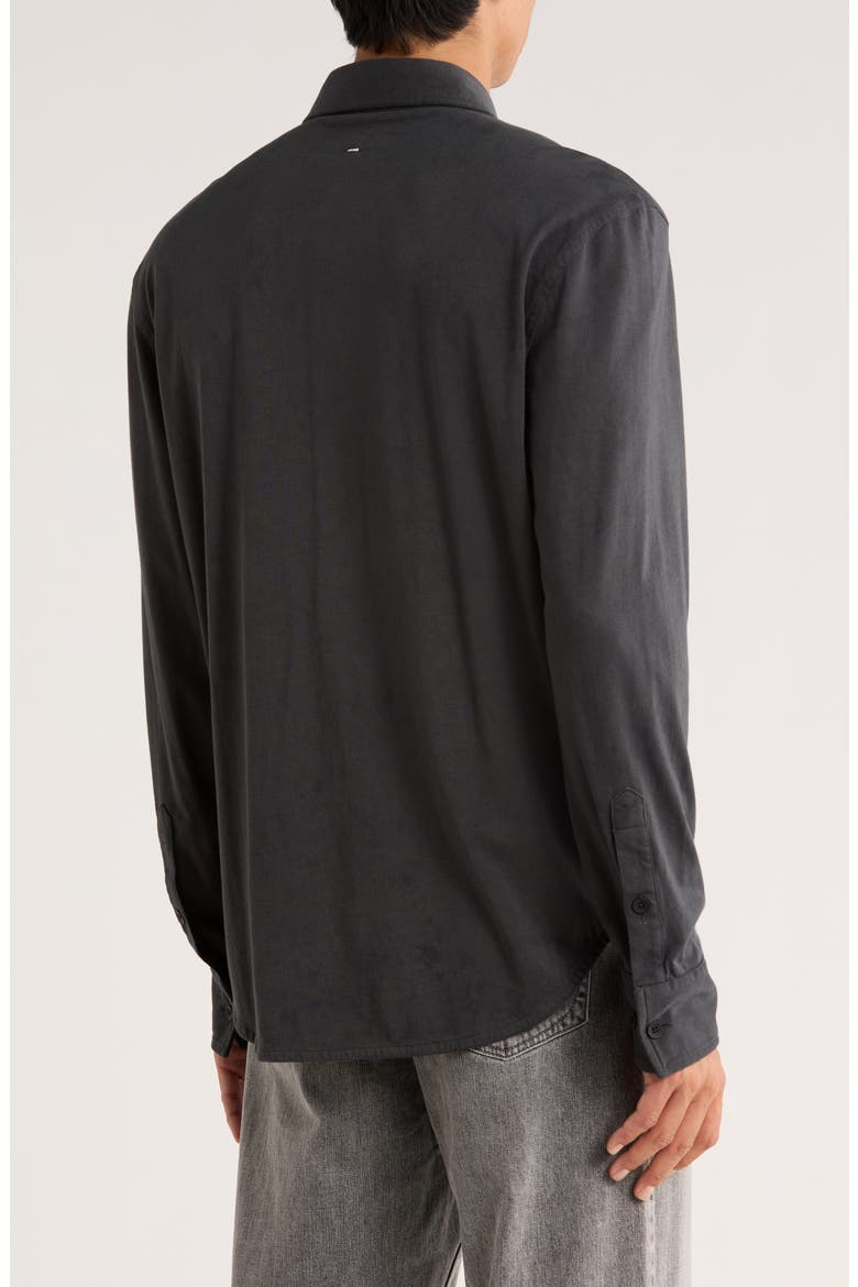 Tomas Washed Button-Up Shirt, Alternate, color, BLACK
