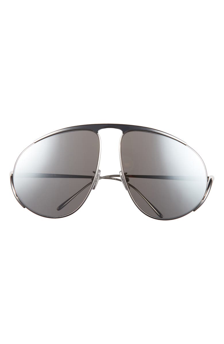 Loewe Signature Pilot Sunglasses, Main, color, Shiny Palladium / Smoke Mirror