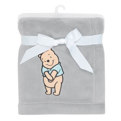 Lambs & Ivy Disney Baby Winnie The Pooh Hugs Soft Fleece Baby Blanket In Gray