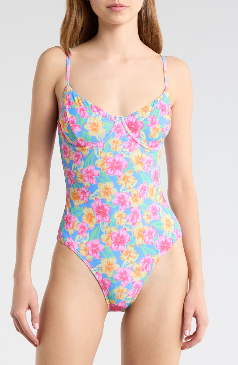 Rip Curl Malibu Cove D- to DD-Cup One-Piece Swimsuit, Main, color, Blue