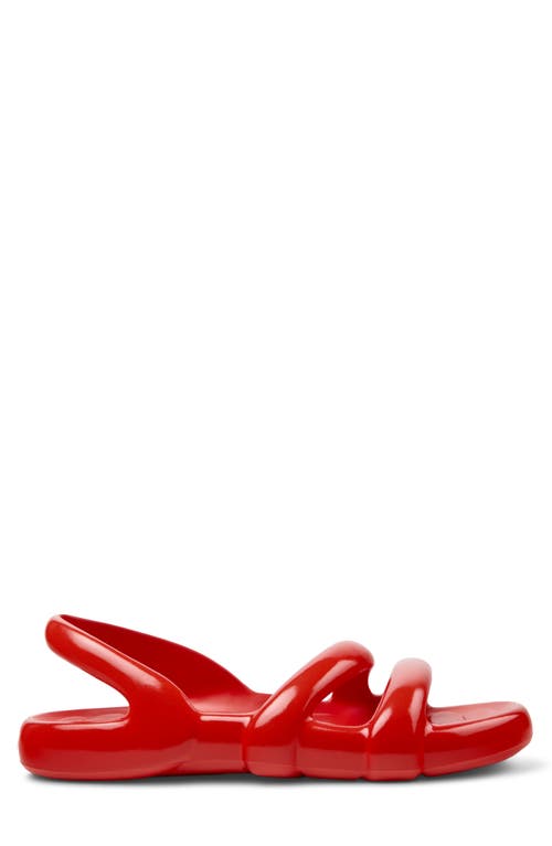 Camper Kobarah Flat Slingback Sandal In Bright Red