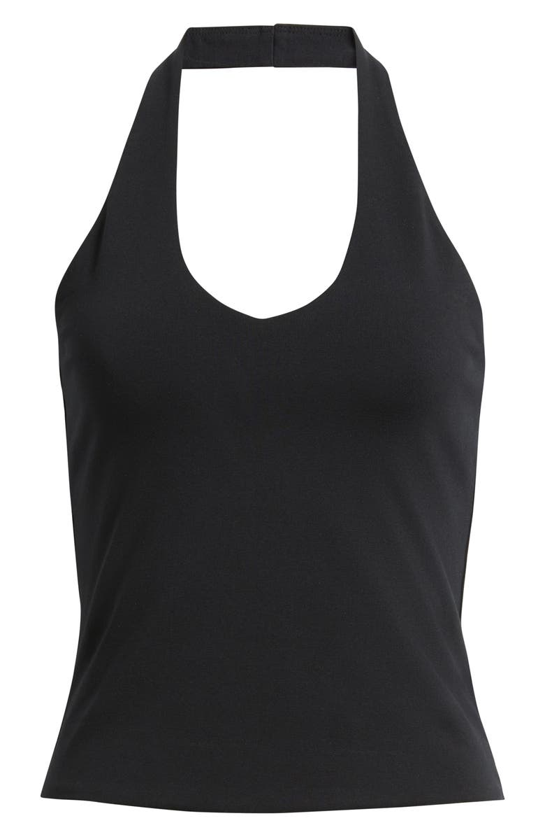 BP. Stretch Cotton Halter Top, Alternate, color, Black
