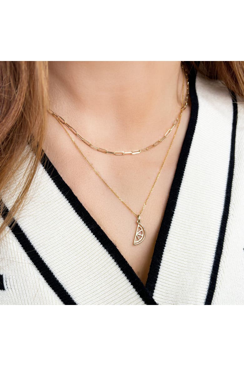 Mini Gold Watermelon Charm, Alternate, color, Yellow Gold