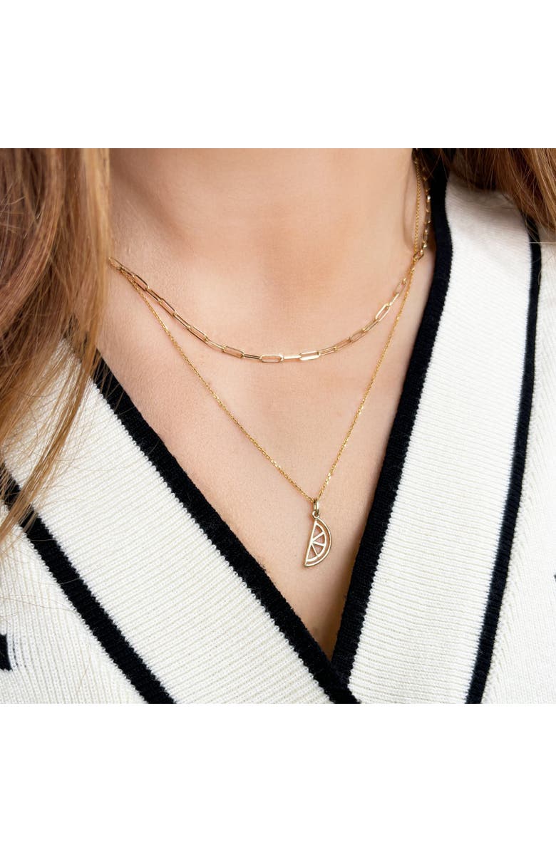 The Lovery Fine Jewelry Mini Gold Watermelon Charm, Alternate, color, Yellow Gold