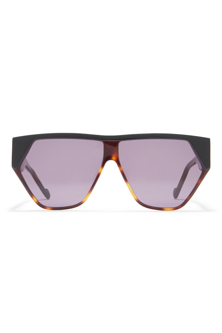 64mm Resistance Shield Sunglasses, Main, color, BLACK / SMOKE MONO