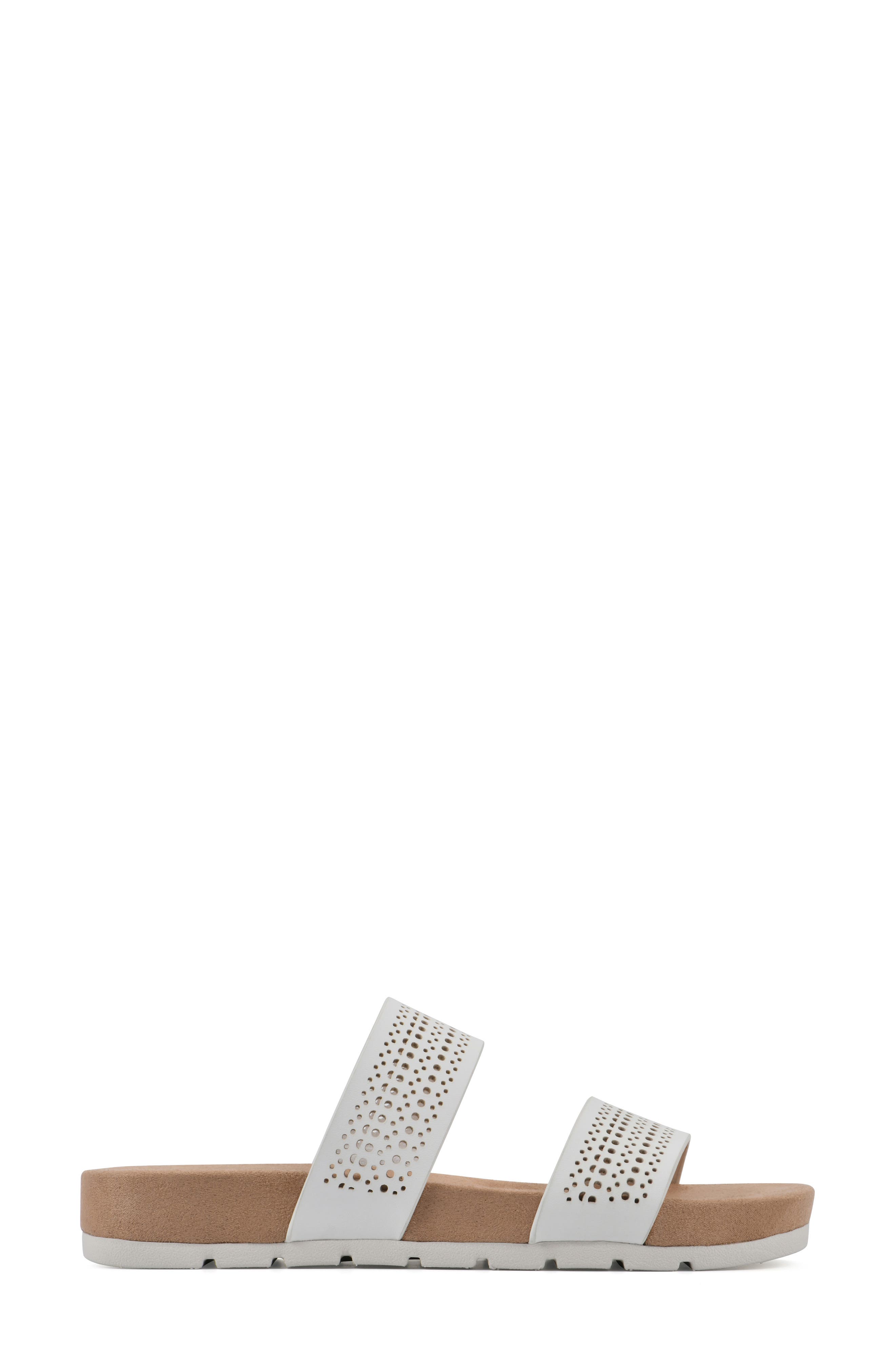 CLIFFS BY WHITE MOUNTAIN Thrilled Laser Cut Sandal, Alternate, color, White/ Burnished/ Smooth