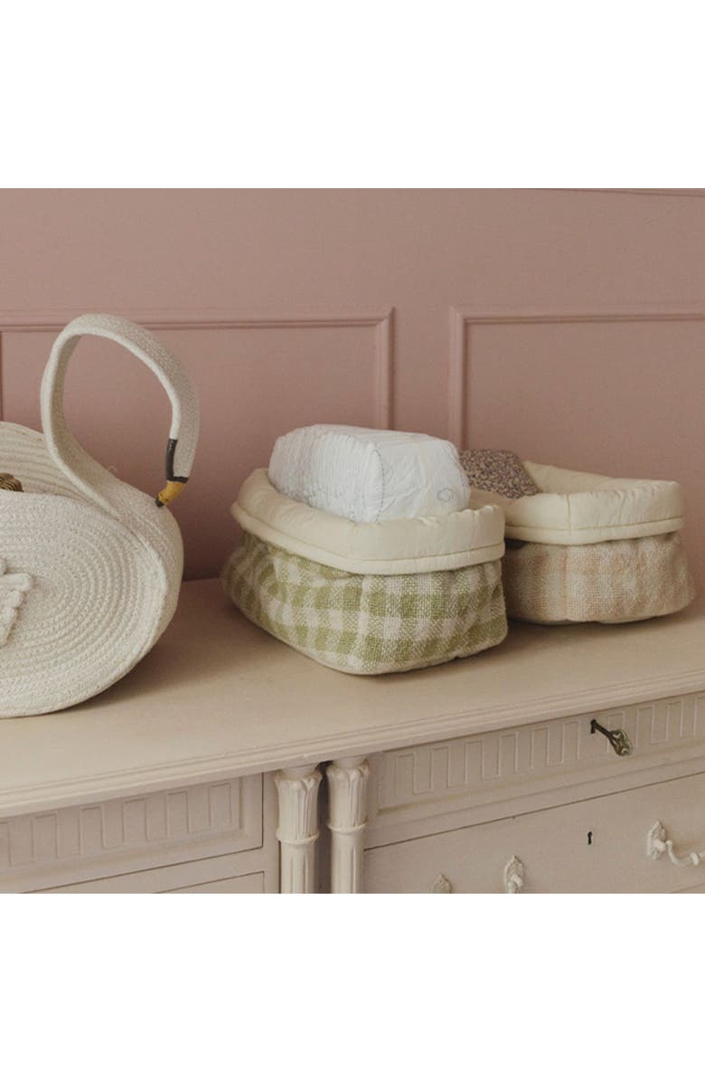 Lorena Canals Quilted Basket, Alternate, color, Matcha, Natural