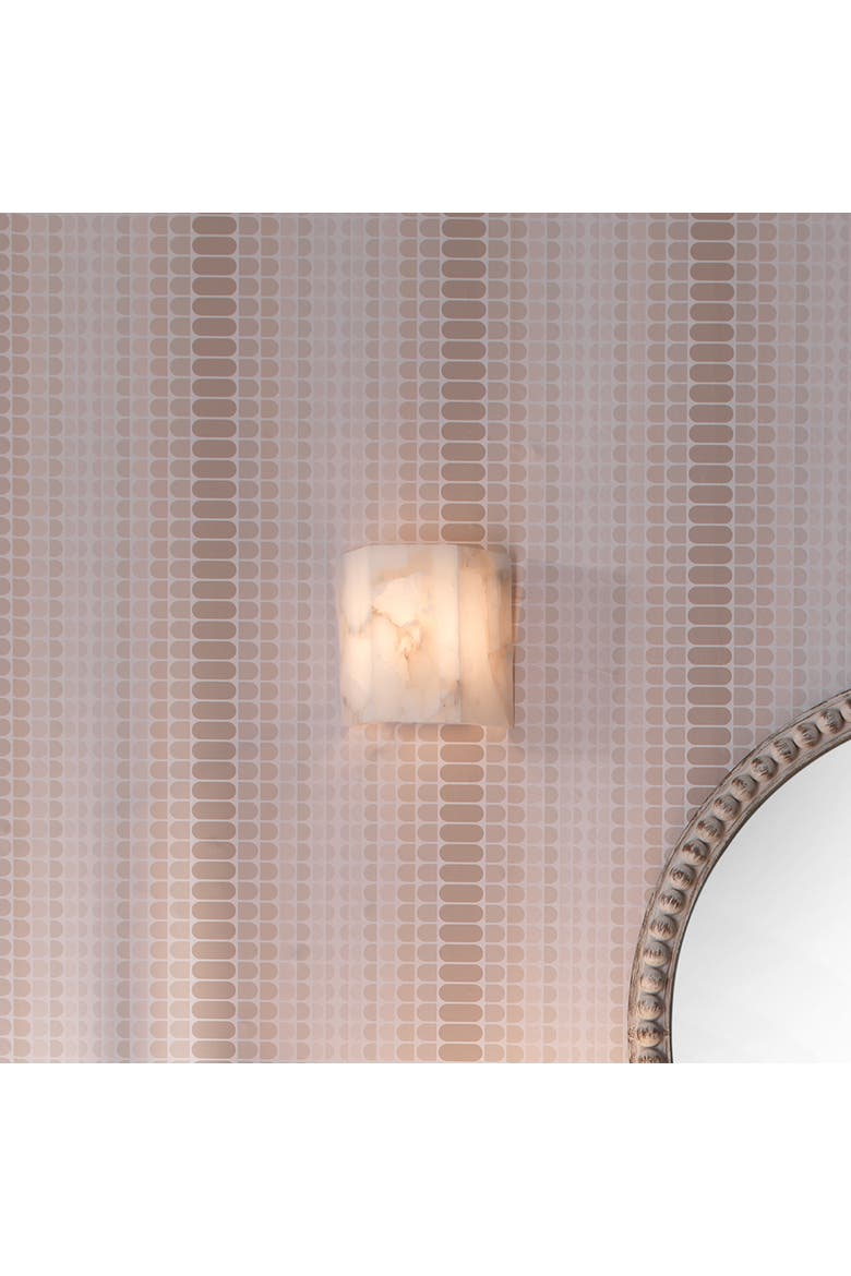 Borealis 1-Light Alabaster Hexagon Wall Sconce, Alternate, color, White