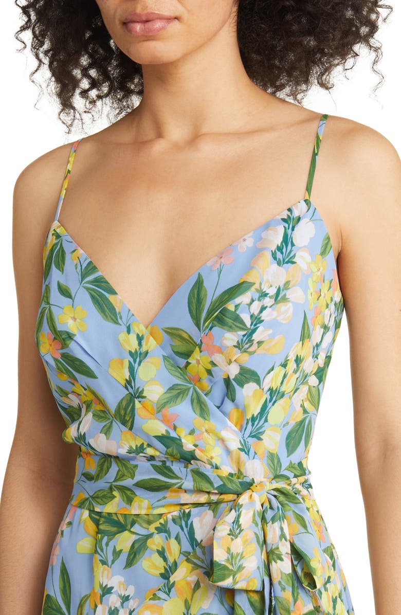 Eliza J Floral Wrap Bodice Dress, Alternate, color,
