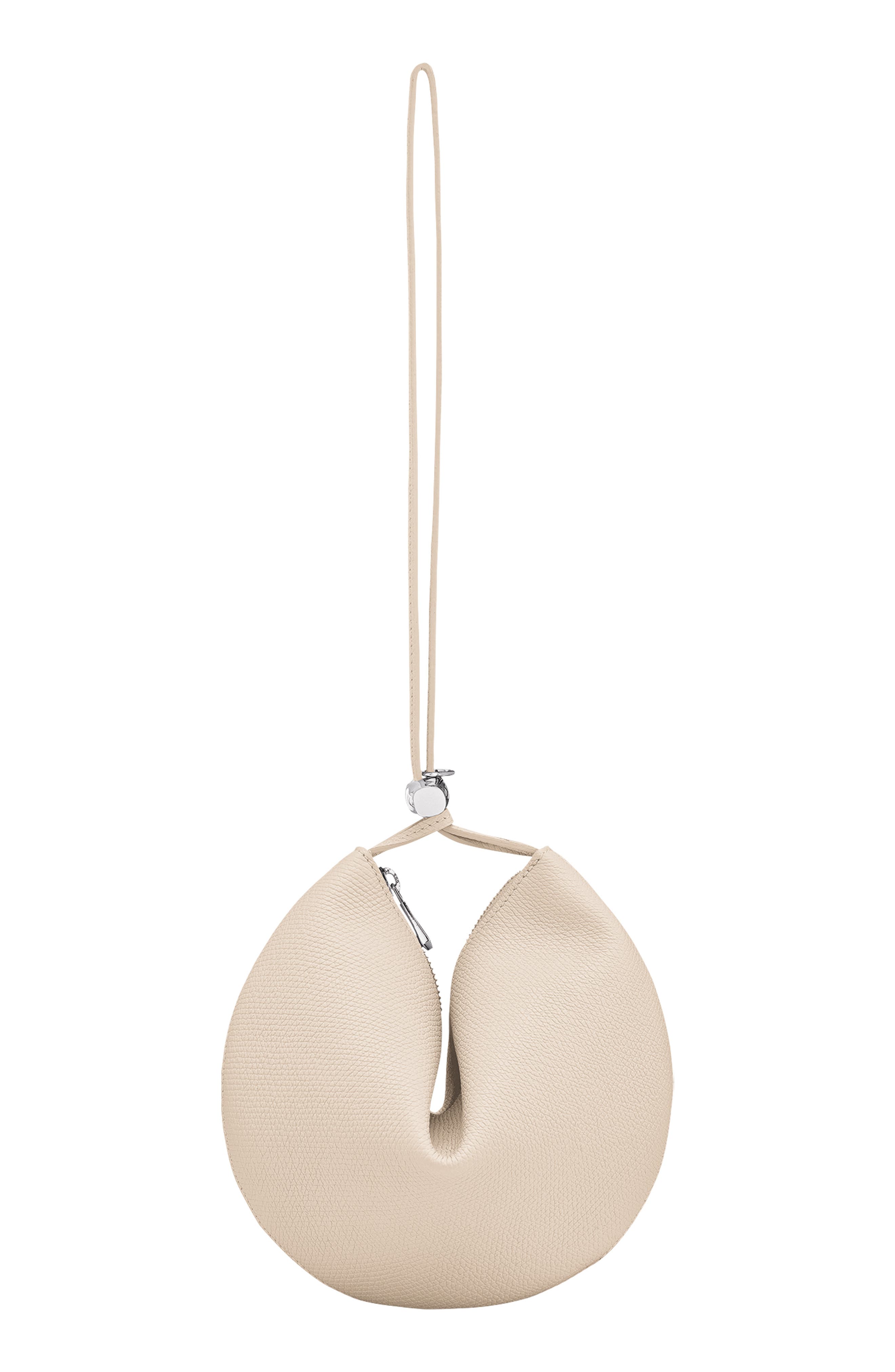 Longchamp Le Roseau Leather Wristlet Clutch, Alternate, color, Paper