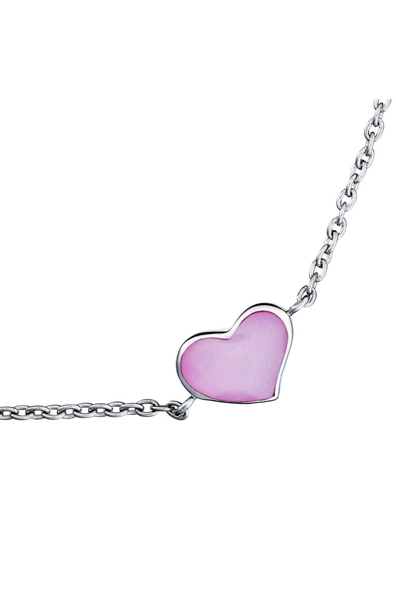 Heart Bracelet Set In Sterling Silver, Alternate, color, Pink