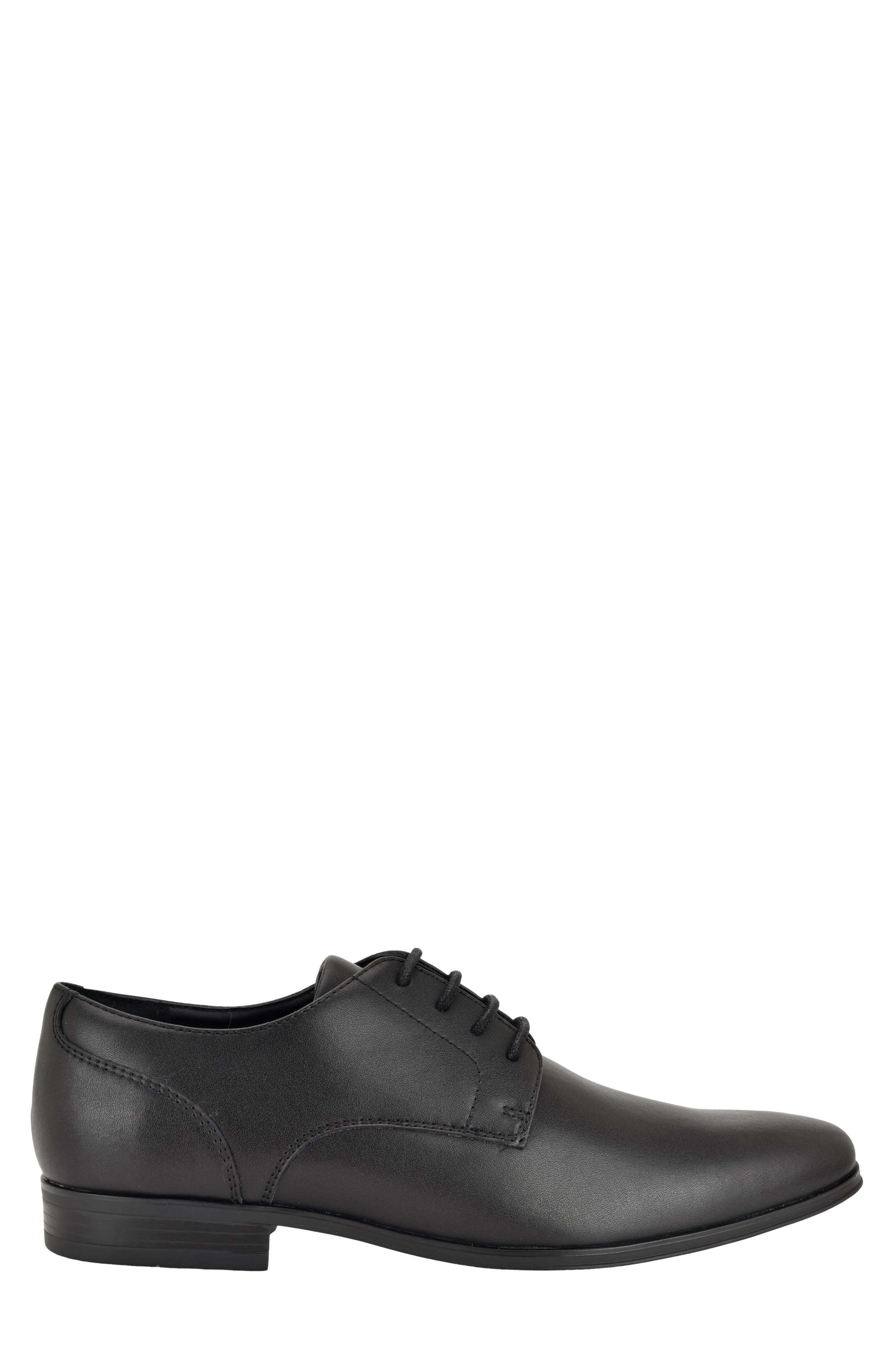 Cafgon Leather Plain Toe Derby, Alternate, color, BLACK
