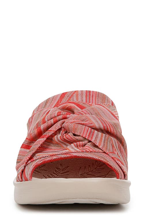 Bzees Women's Smile 3 Washable Slide Wedge Sandals In Pink Stripe
