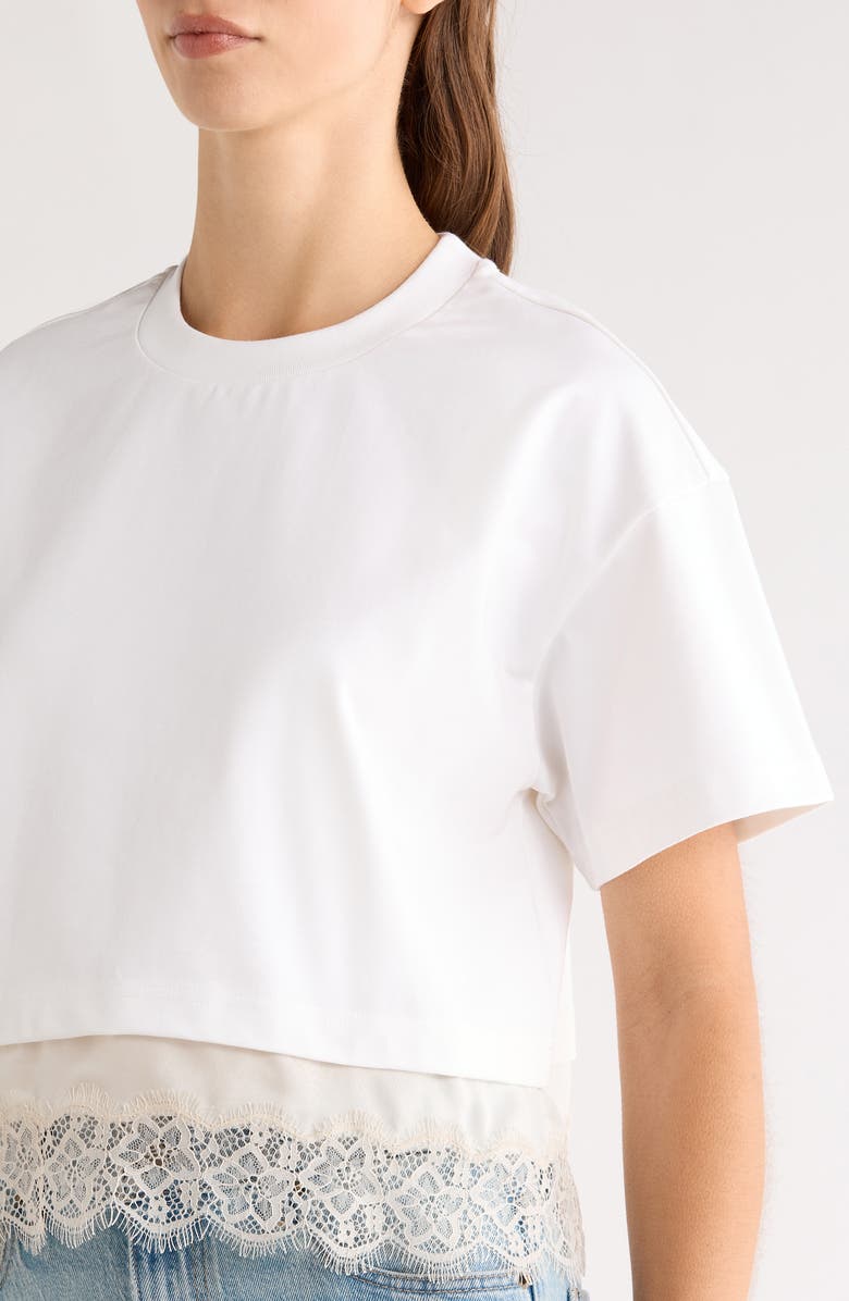 STAUD Grier Lace Trim Top, Alternate, color, Ivory