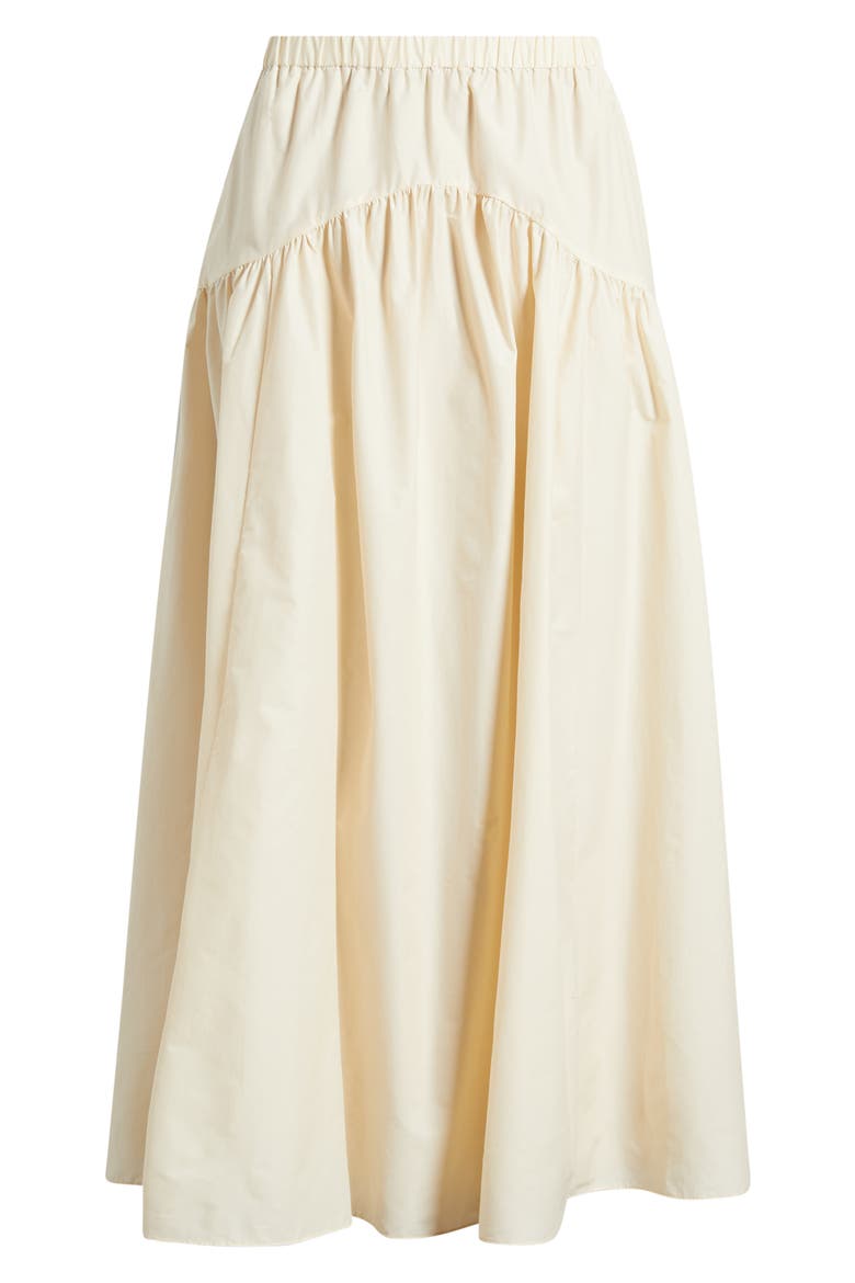 Cotton Blend Midi Skirt, Alternate, color, ALMOND
