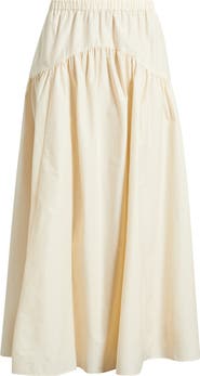 Theory Cotton Blend Midi Skirt