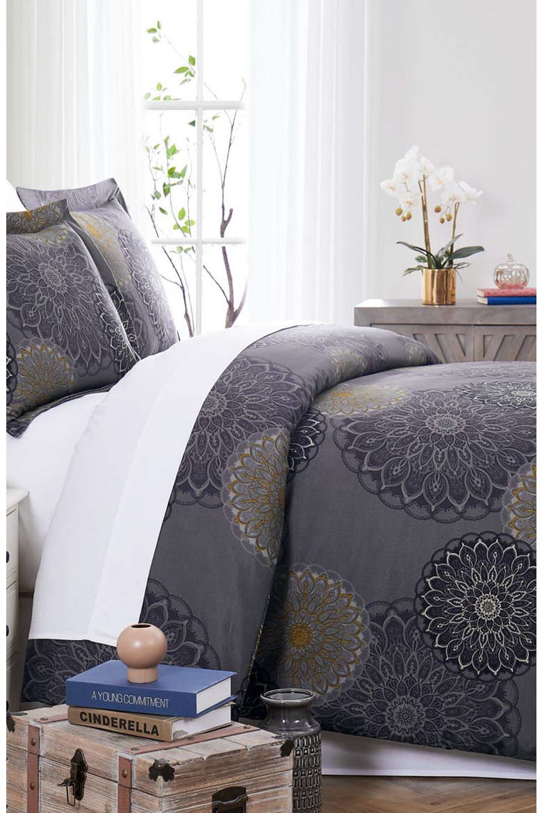Premium Collection Oversized Comforter Set, Main, color, MIDNIGHT FLORAL BLACK