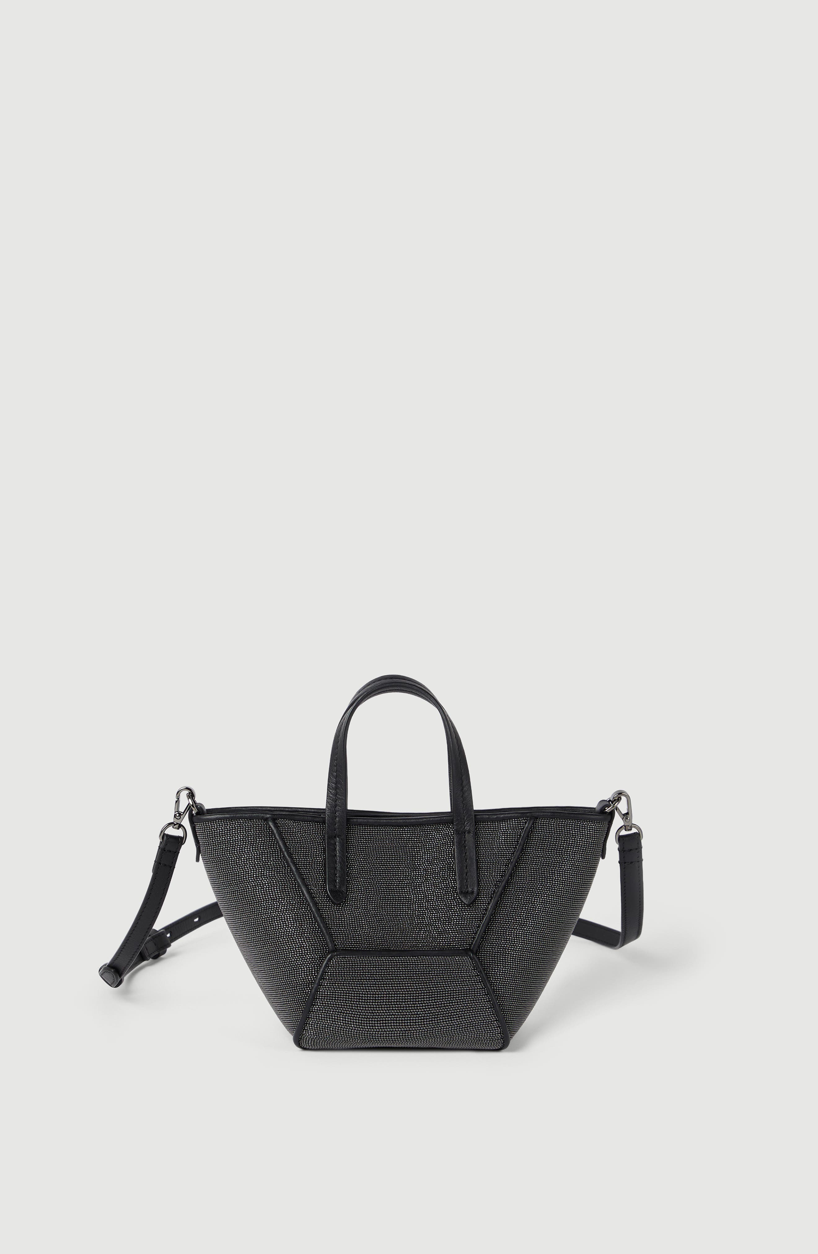 Precious BC Duo mini bag in grained leather, Main, color, Black