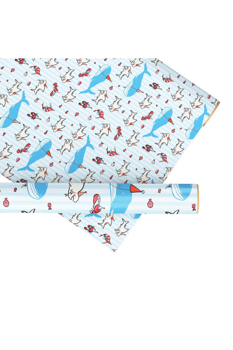 Eight Sheets Two-Sided "Deep Sea Party" Heavyweight Gift Wrap by Ramus & Co, Alternate, color, Multicolored