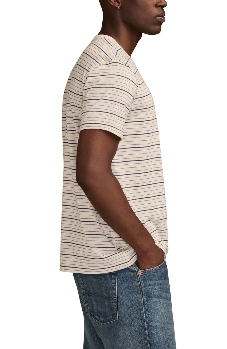 Lucky Brand Stripe Crewneck T-Shirt, Alternate, color, White