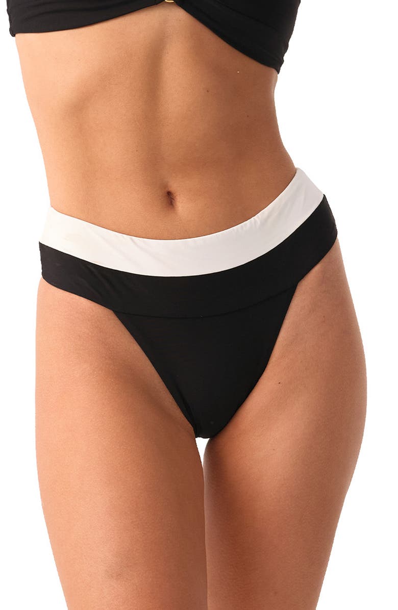 PQ SWIM Banded High Waist Bikini Bottoms, Main, color,