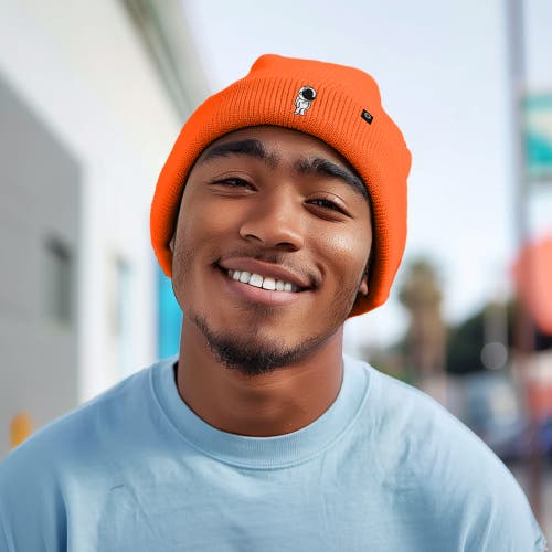 Dalix Astronaut Beanie In Neon Orange
