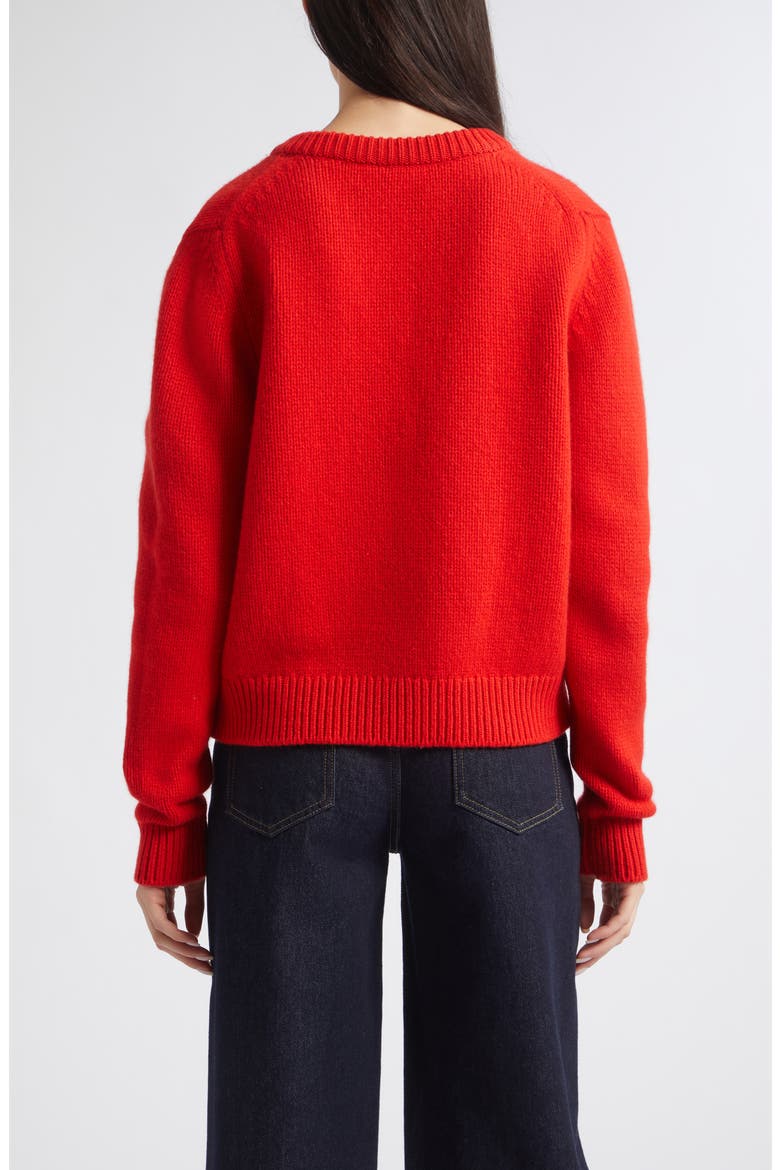 Glenn V-Neck Lambswool Sweater, Alternate, color, POPPY RED