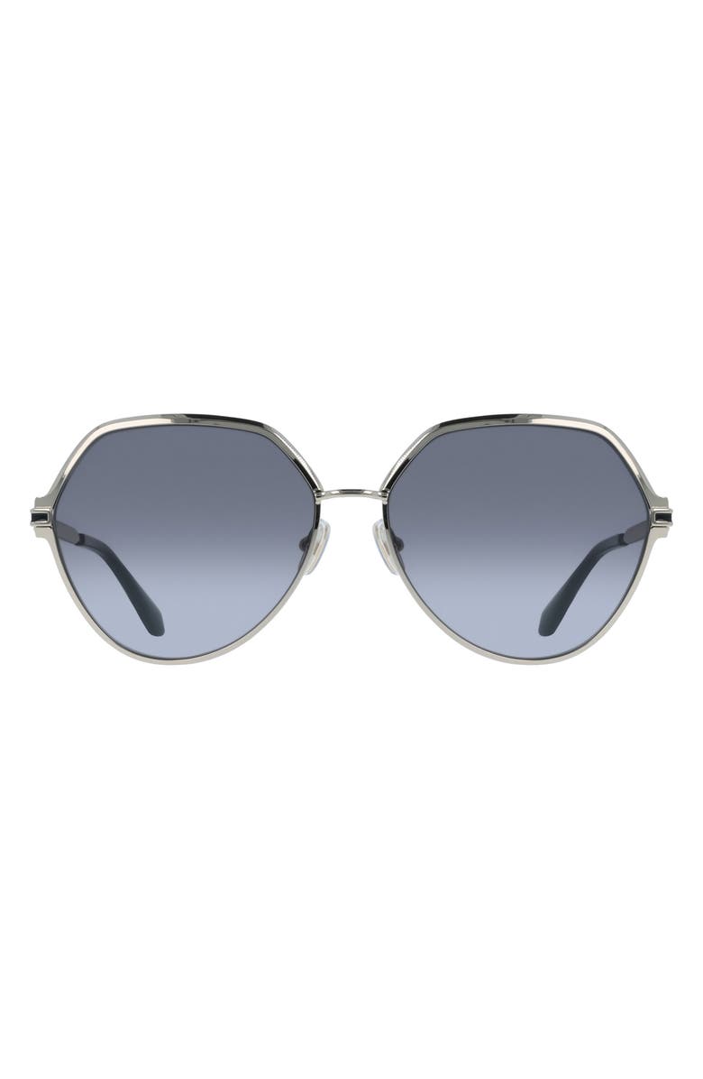 FERRAGAMO 62mm Oversize Tea Cup Sunglasses, Main, color, Gold/ Grey Gradient