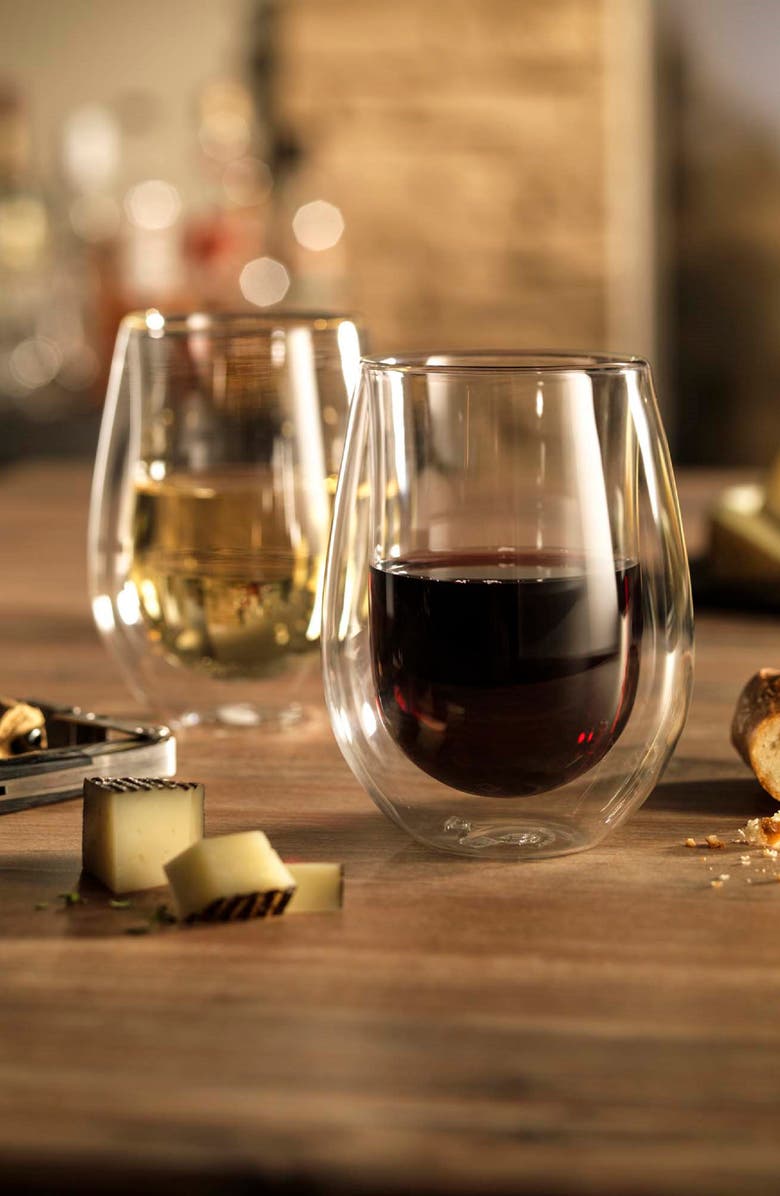 ZWILLING Sorrento 2-Piece Double Wall Red Wine Glass Set, Alternate, color, Clear